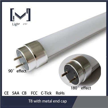 غطاء نهاية معدني T8 LED أنبوب المصباح